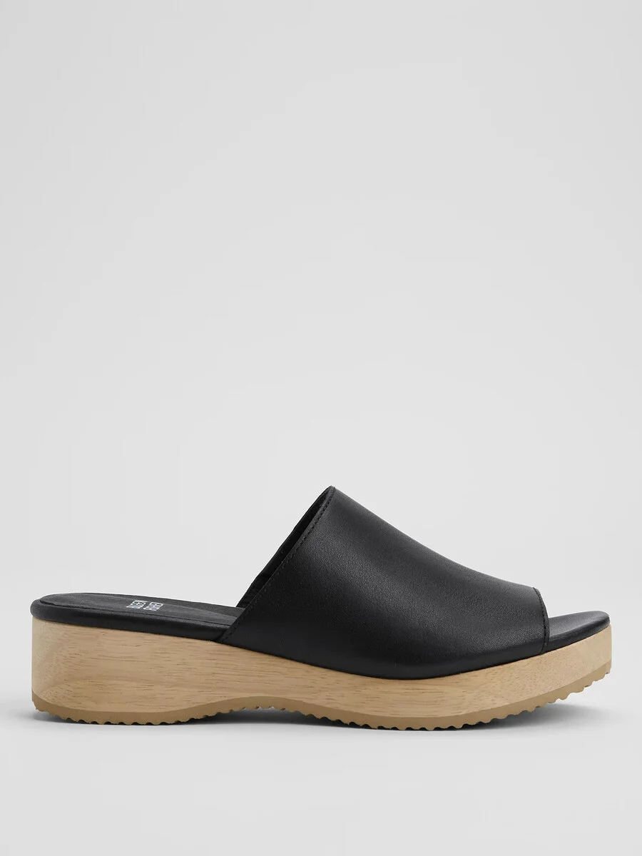 Novel Leather Wedge Sandal - 1