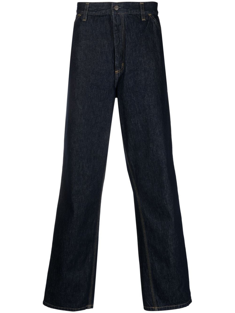 logo-patch denim trousers 1