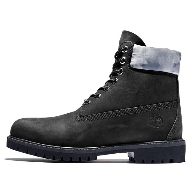 Timberland Premium 6 Inch Waterproof Boots 'Black Nubuck with Grey Camo Collar' A2NCJ001 - 1