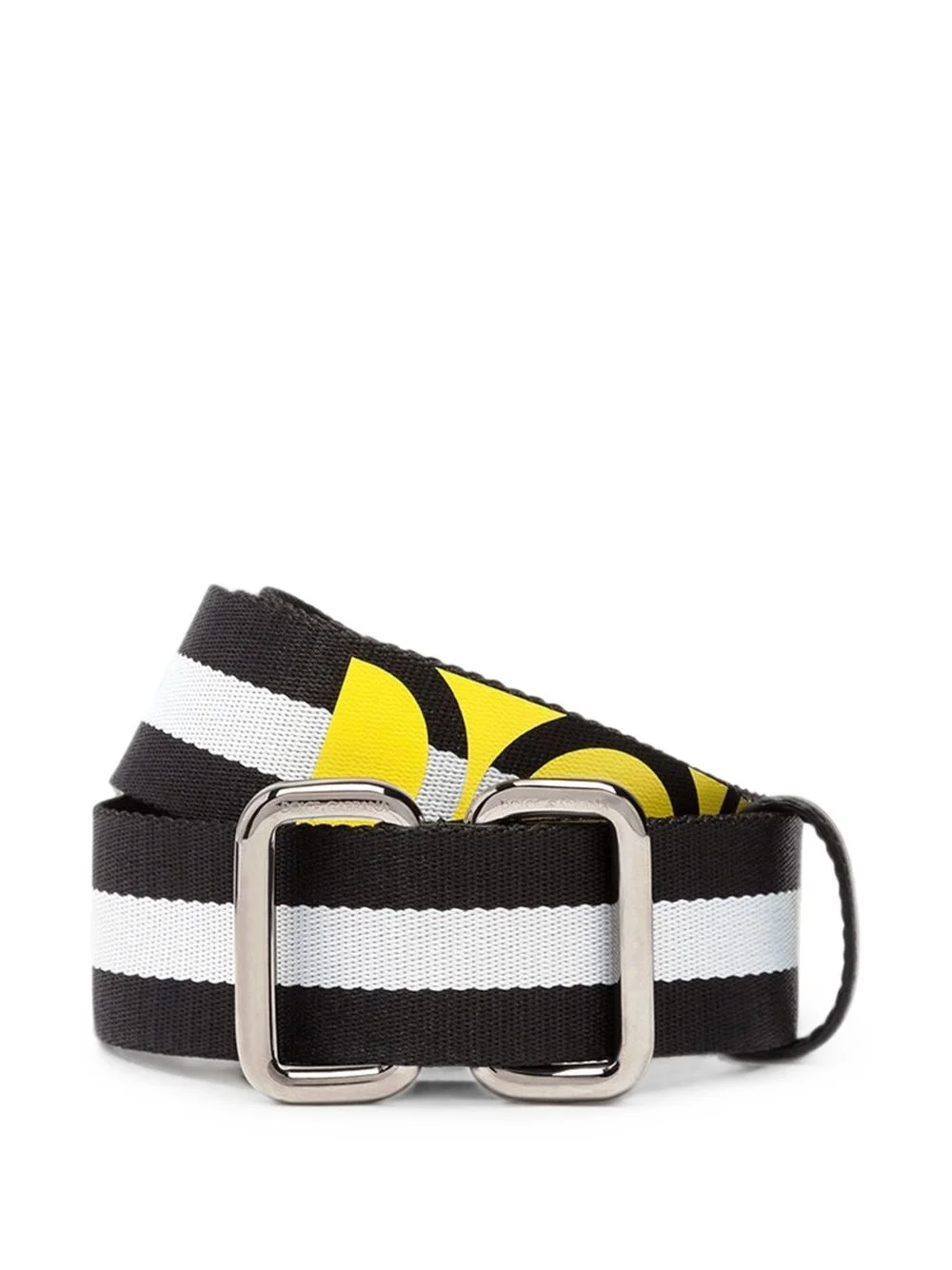 logo-print striped belt - 1