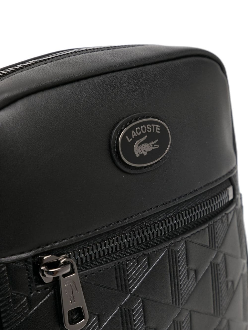 embossed-monogram panelled messenger bag - 4