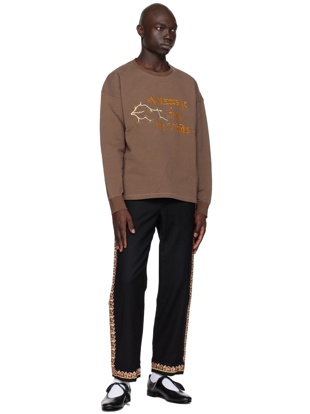 Brown Message  Sweatshirt - 4