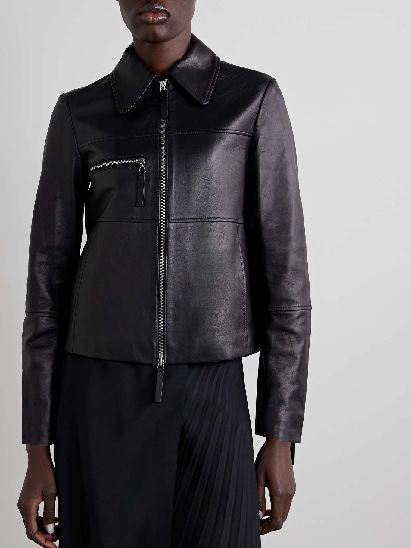 Annabel paneled leather jacket - 3