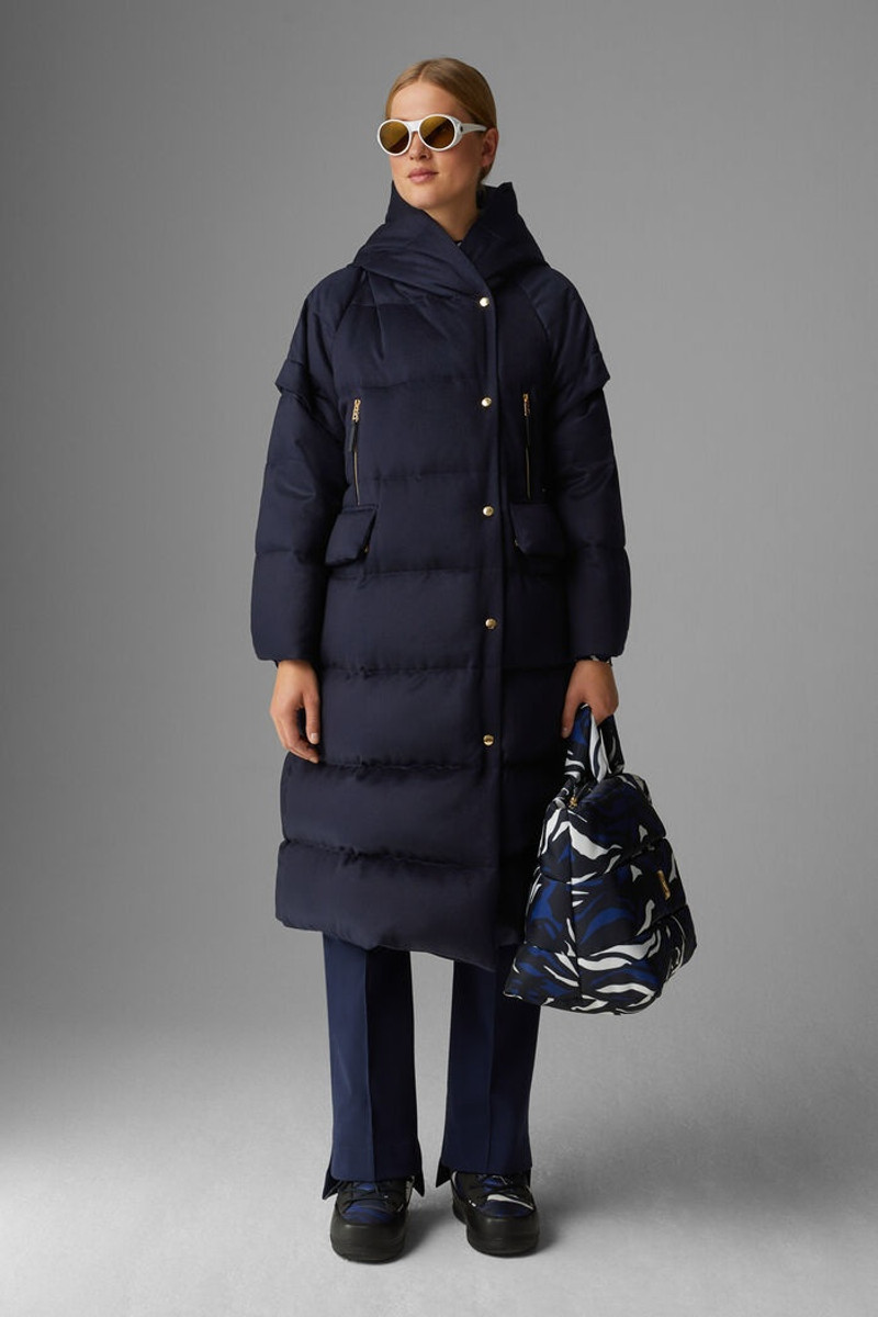Leana Cashmere down coat in Dark blue 2