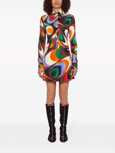 PUCCI Onde-print silk wrap miniskirt outlook