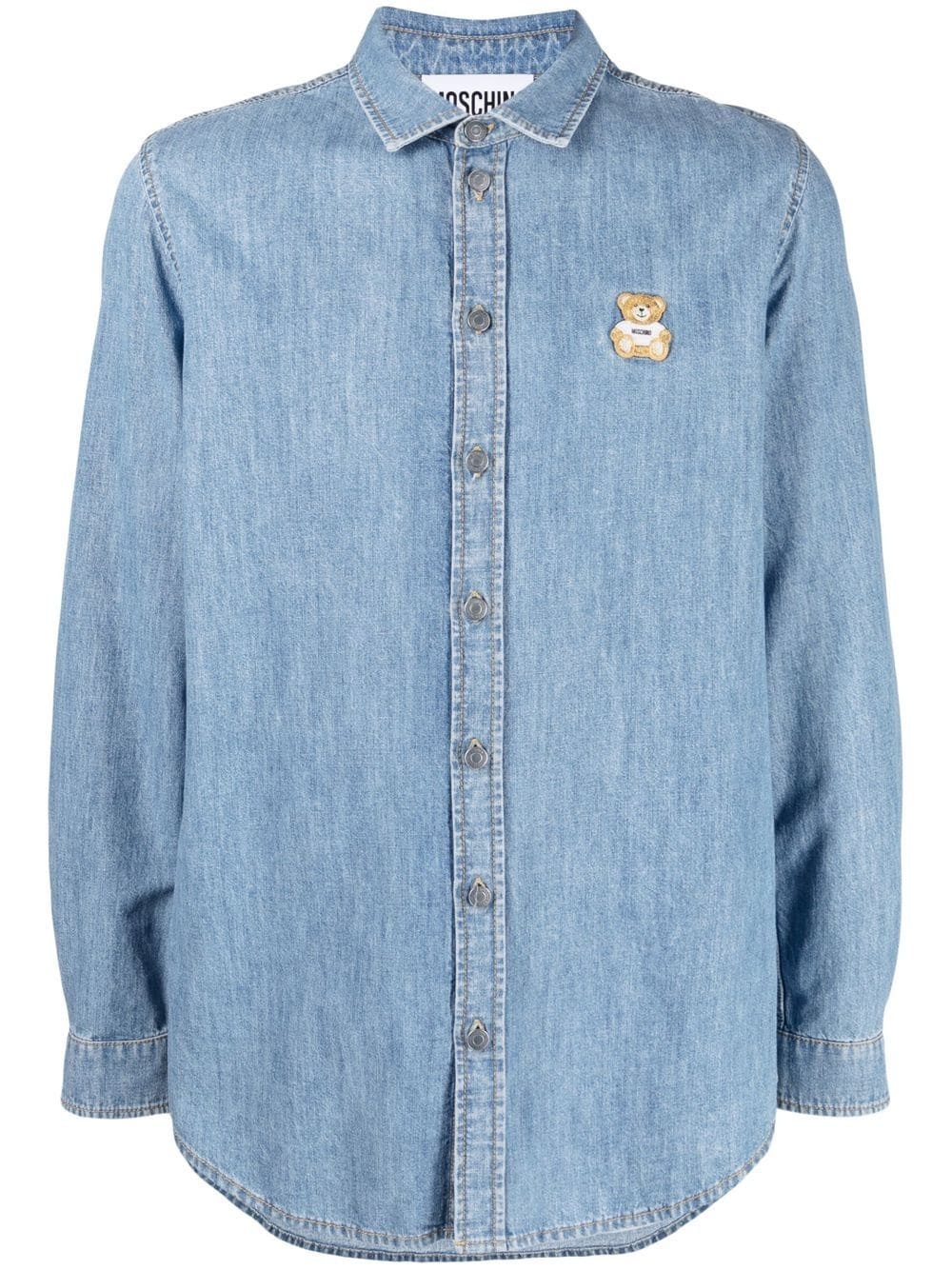 logo-embroidered denim shirt - 1