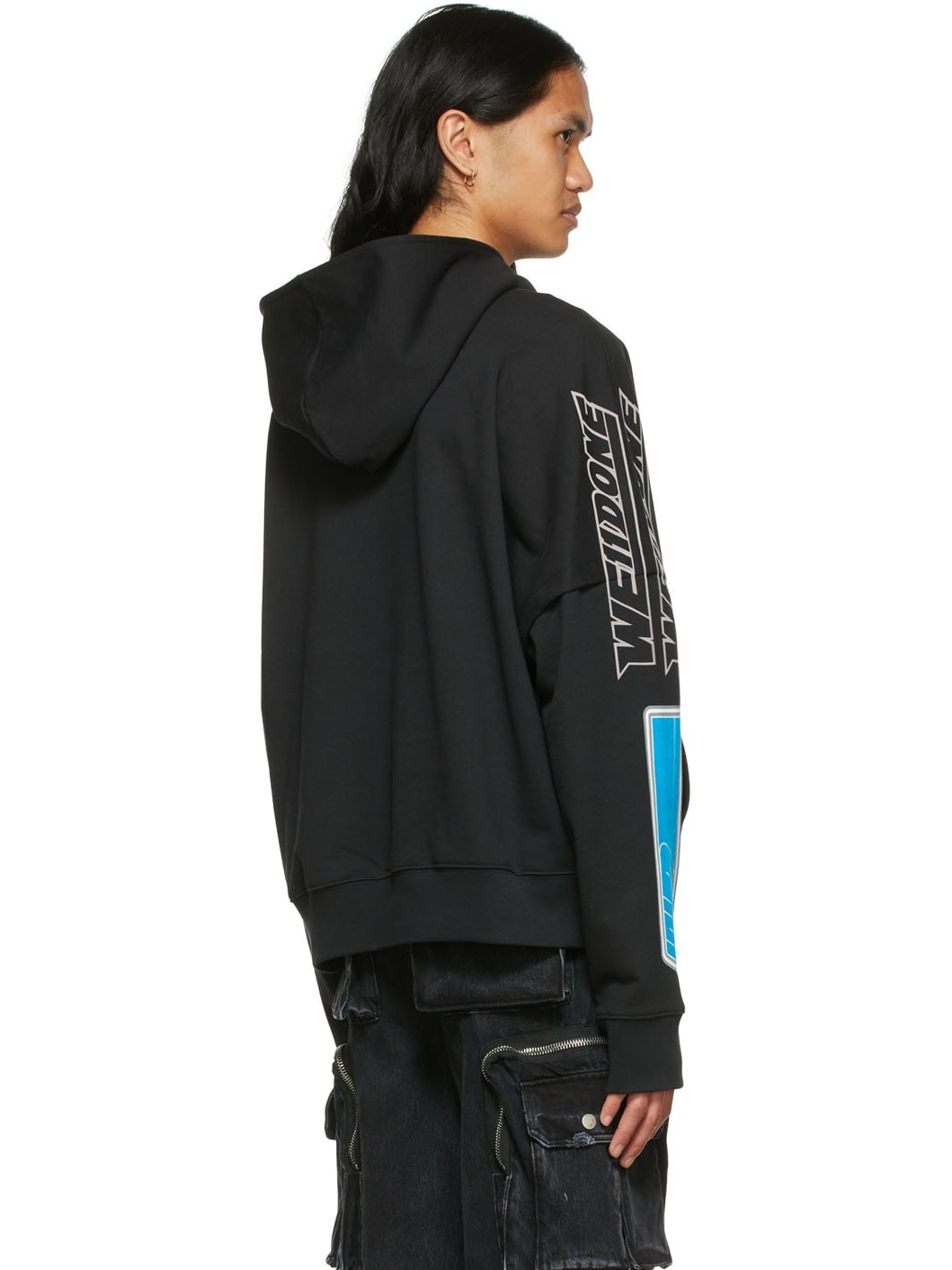 Black Cotton Hoodie - 3