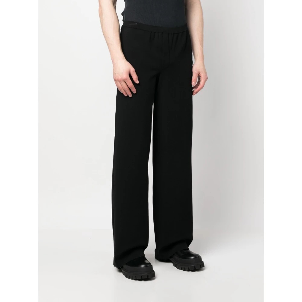 BLACK WIDE-LEG TROUSERS - 3