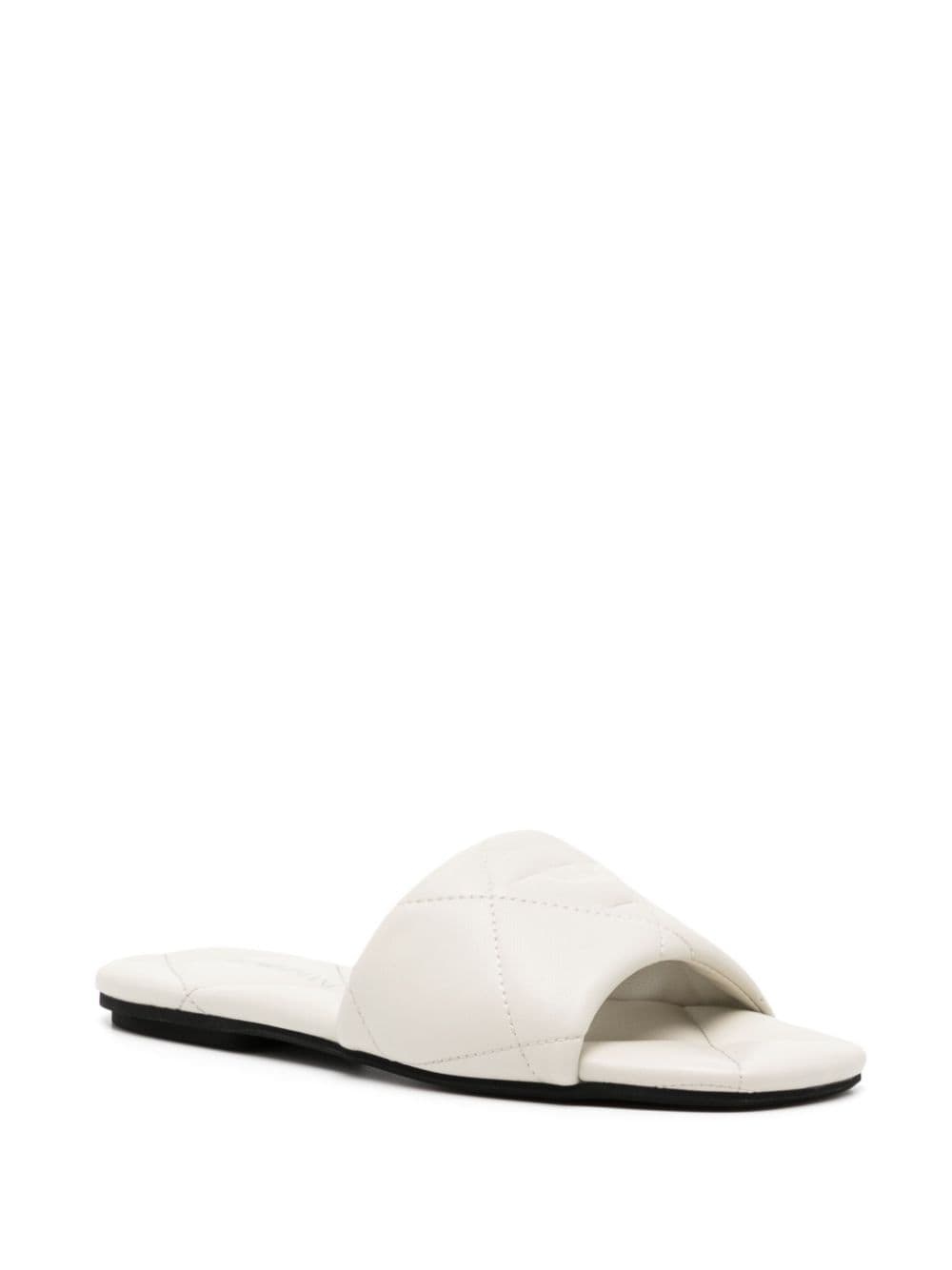 open-toe quilted slippers - 2