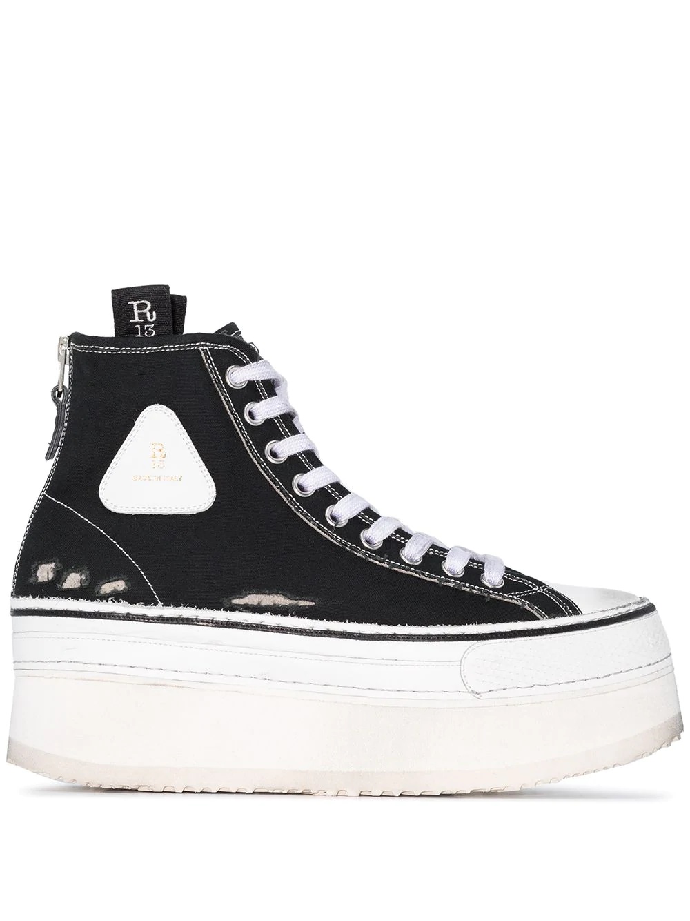 distressed platform high-top sneakers - 1