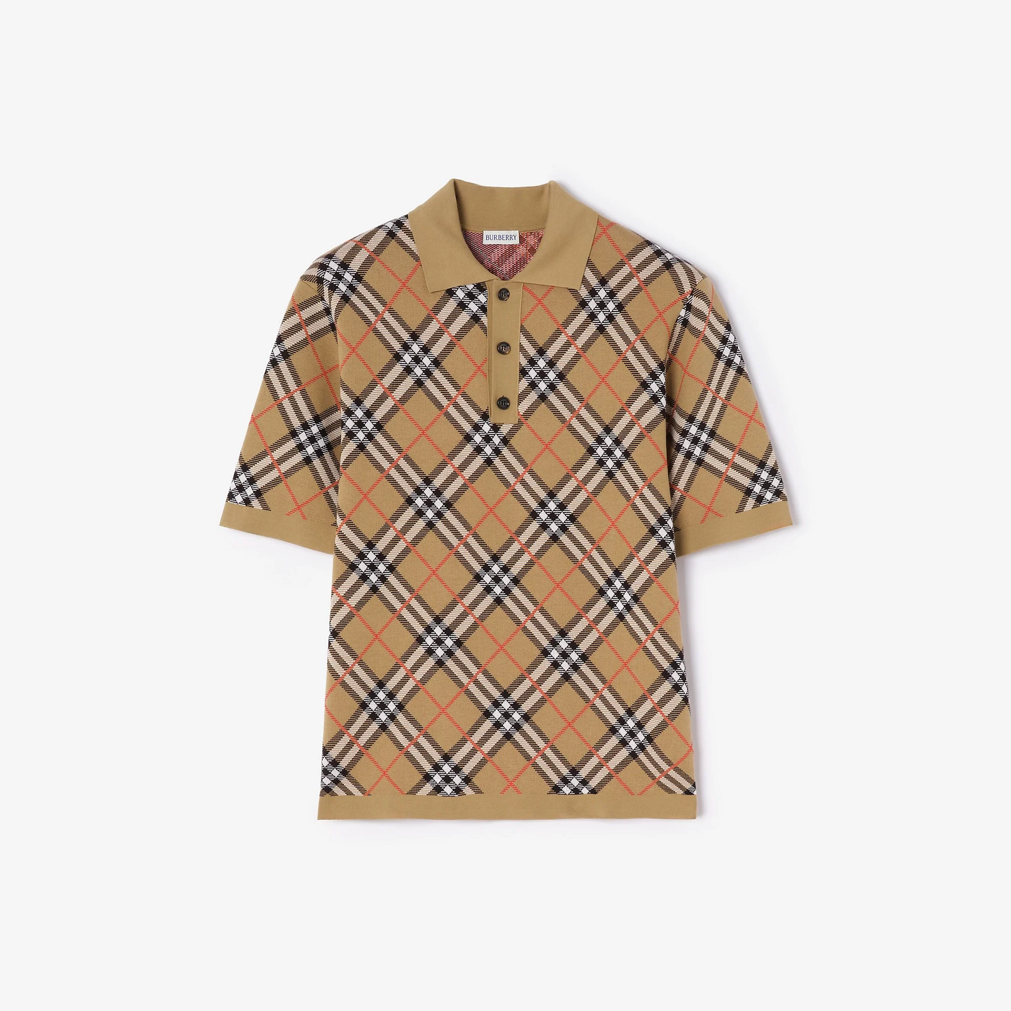 Check Cotton Blend Polo Shirt - 1