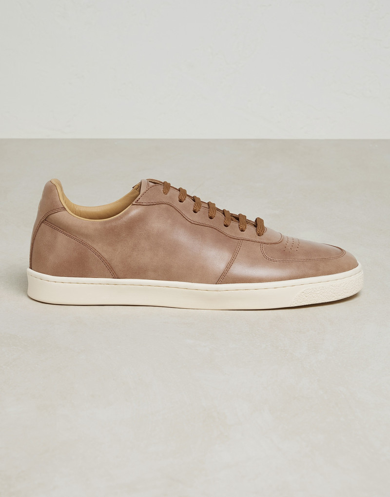 Dapple calfskin sneakers with natural rubber sole 1