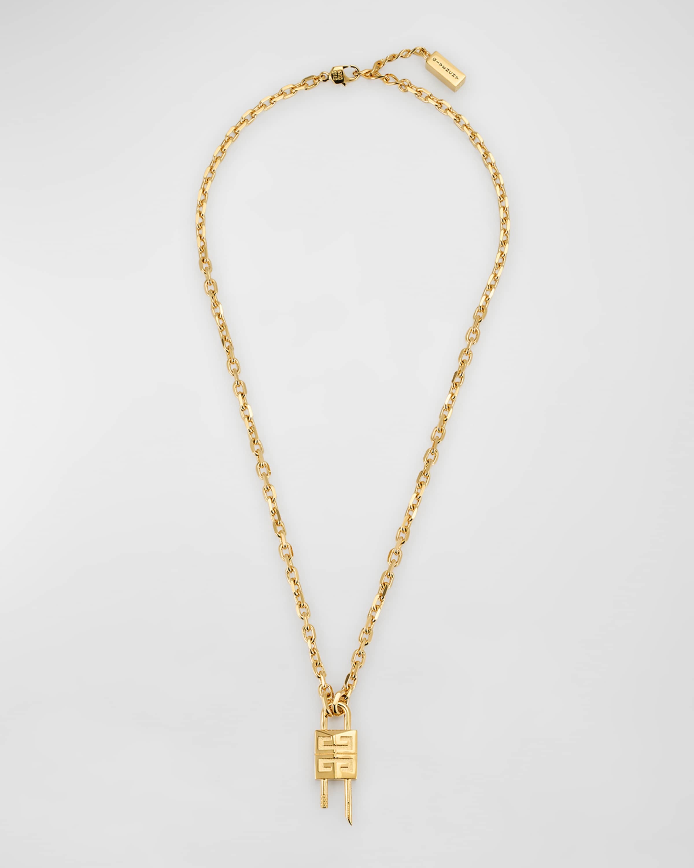 Golden 4G Mini Lock Necklace - 1