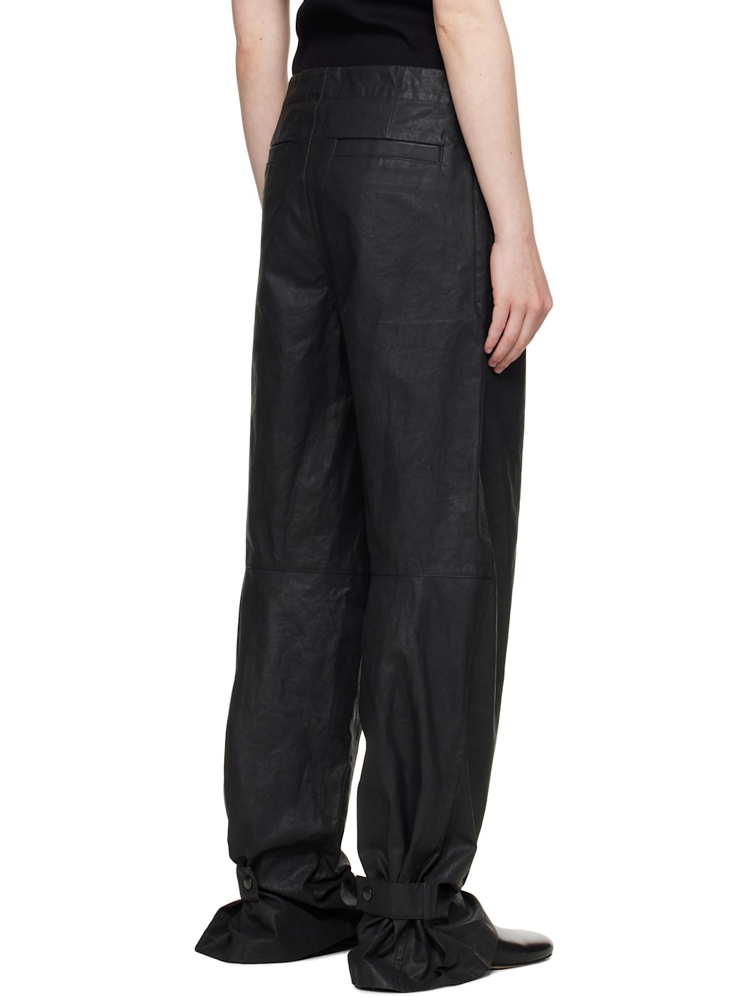 Black Straight Rain Trousers - 3