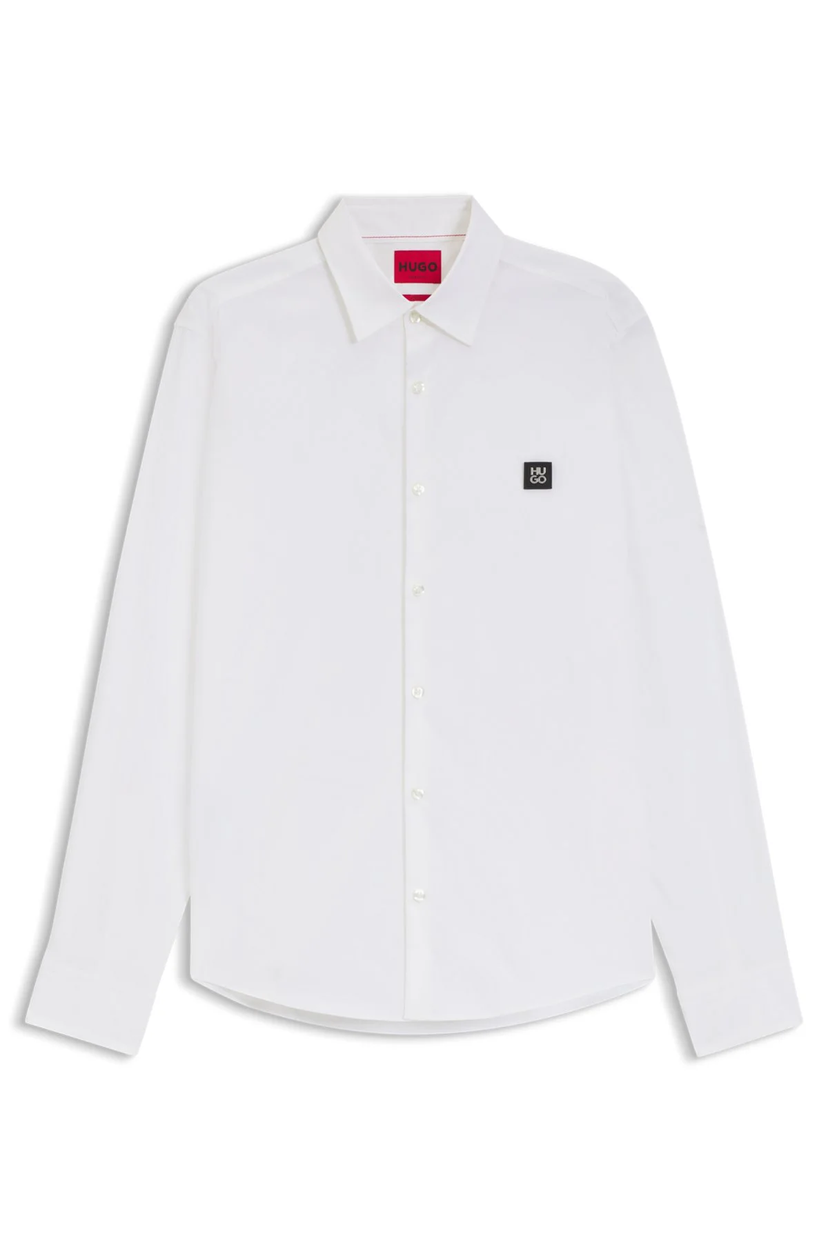 SLIM-FIT SHIRT IN COTTON POPLIN WITH LOGO STRIPE - 1