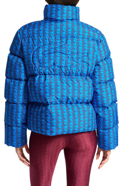 LACOSTE Monogram Puffer Jacket in Nji Hilo/Zin Blue outlook
