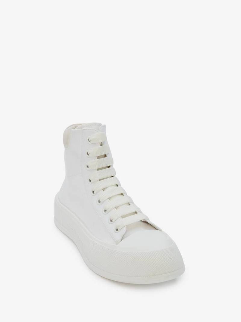 Alexander McQueen Deck Plimsoll High Top in White outlook