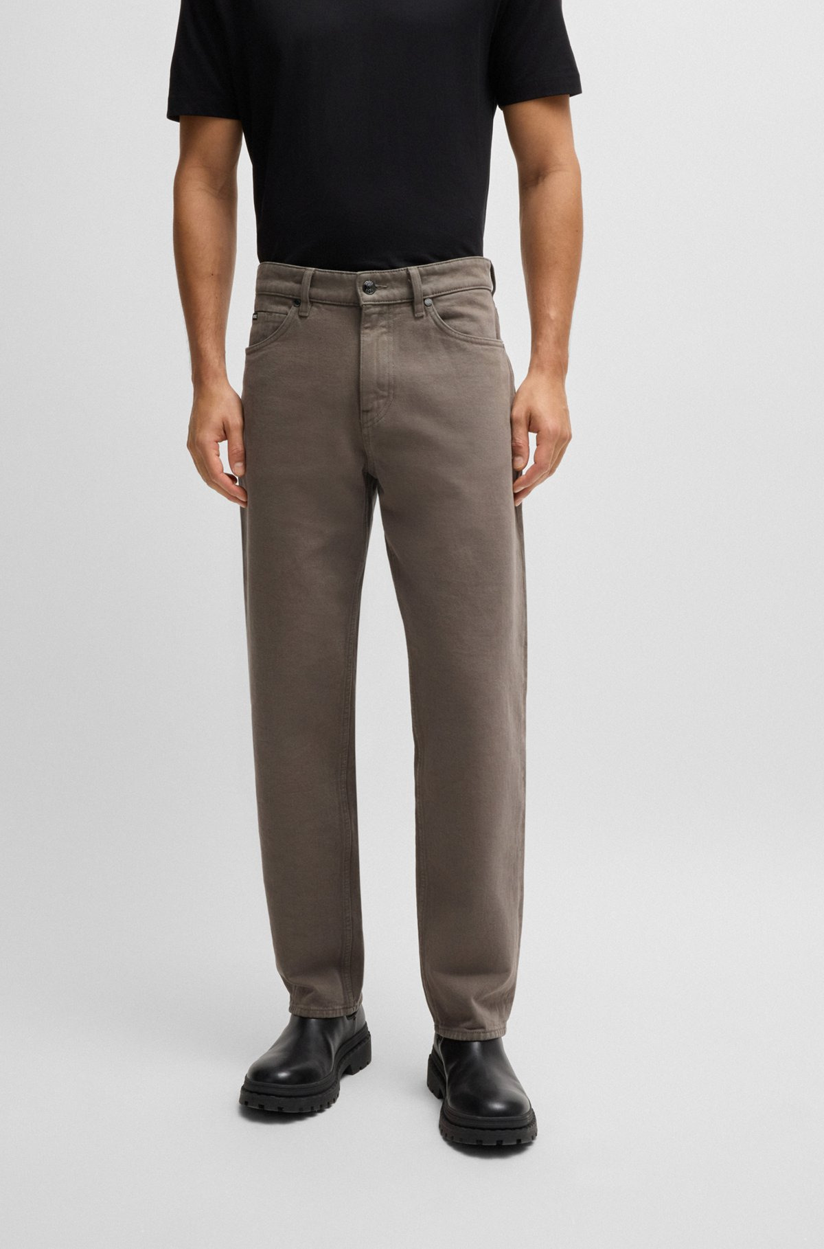 BAGGY-FIT JEANS IN BEIGE ITALIAN DENIM - 2