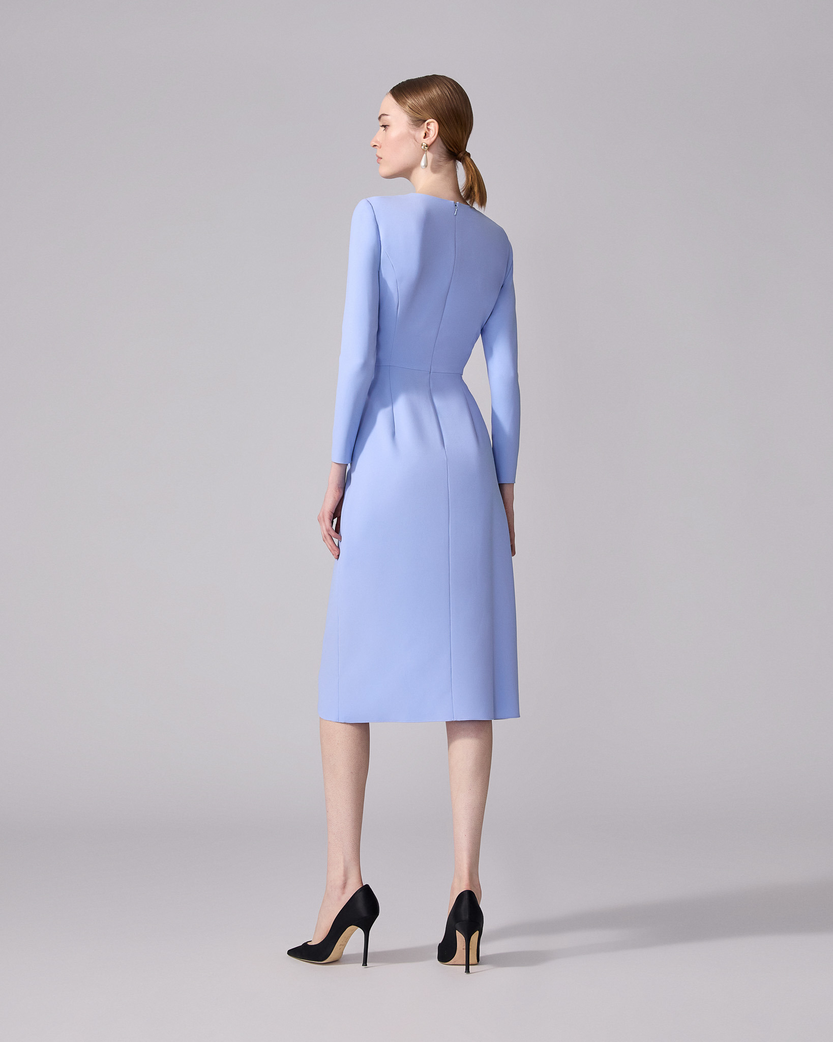 Sheath Dress With Side Drape - 3