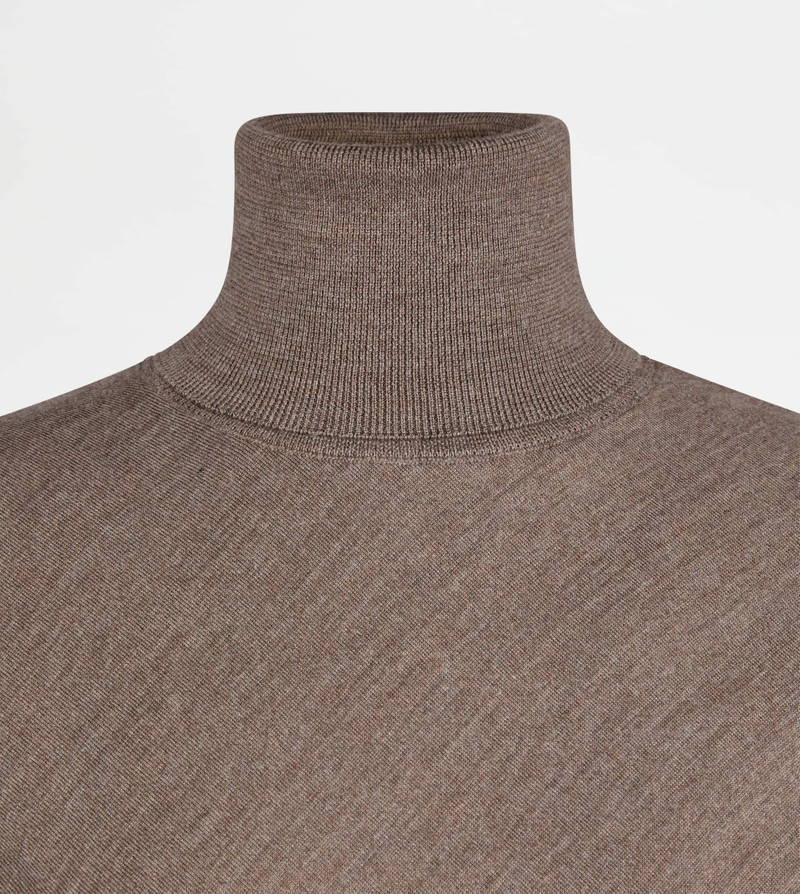 SILK BLEND TURTLENECK - BROWN 7
