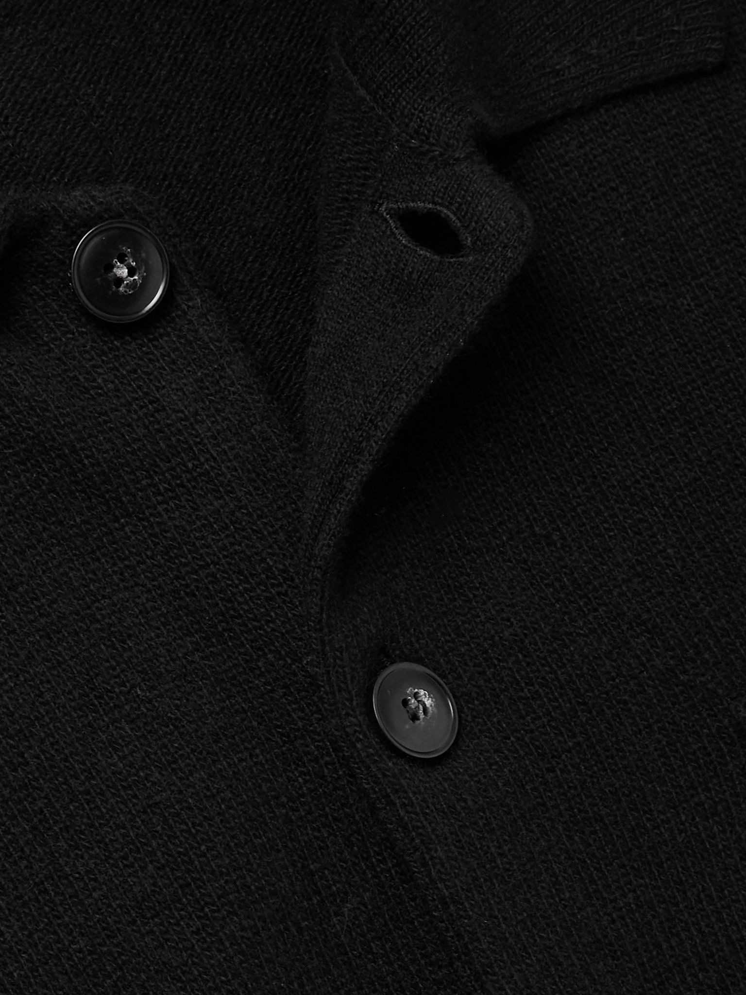 Wool and Cashmere-Blend Cardigan Black - 5