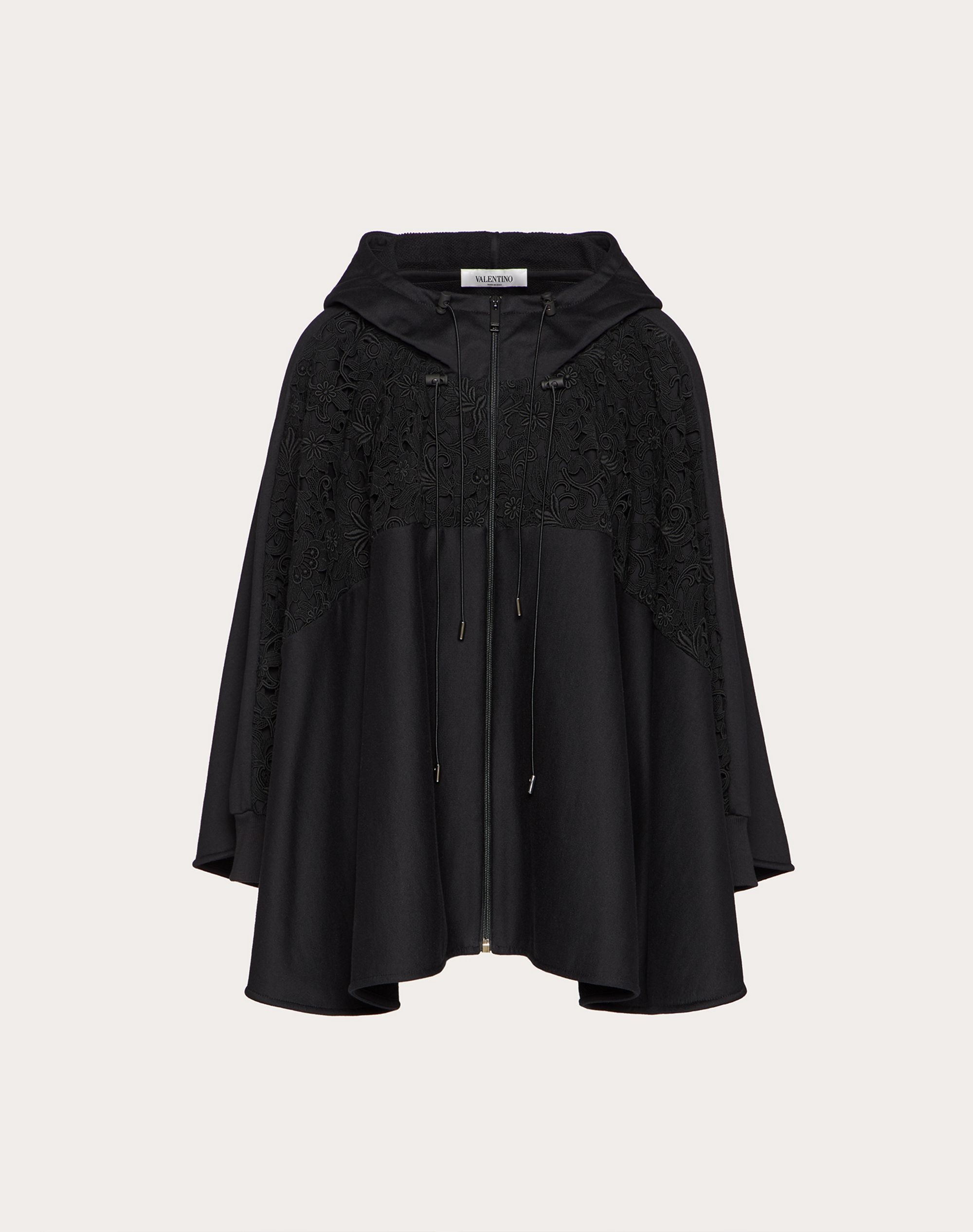 JERSEY AND MACRAMÉ OVERSIZE SWEATSHIRT - 1