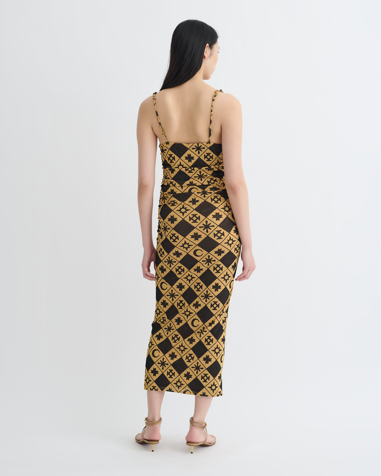 Printed Mesh Jersey Midi Dress - 2