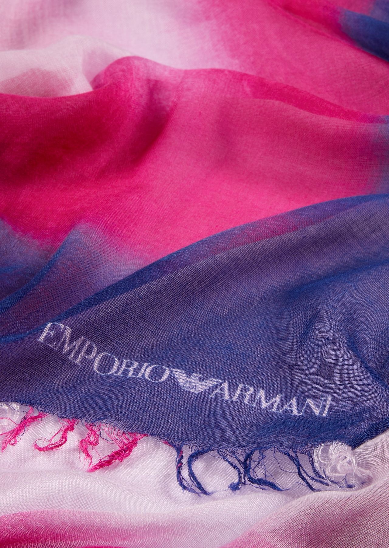Silk-blend modal stole with multicoloured frame print - 2