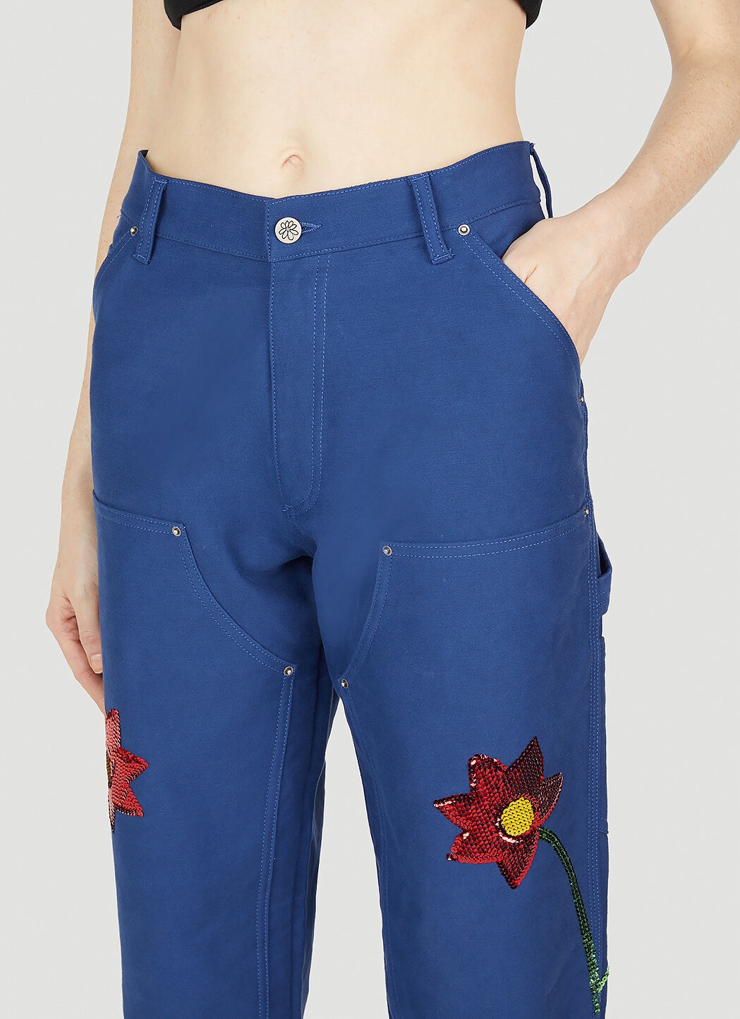 Embroidered Cargo Pants - 5