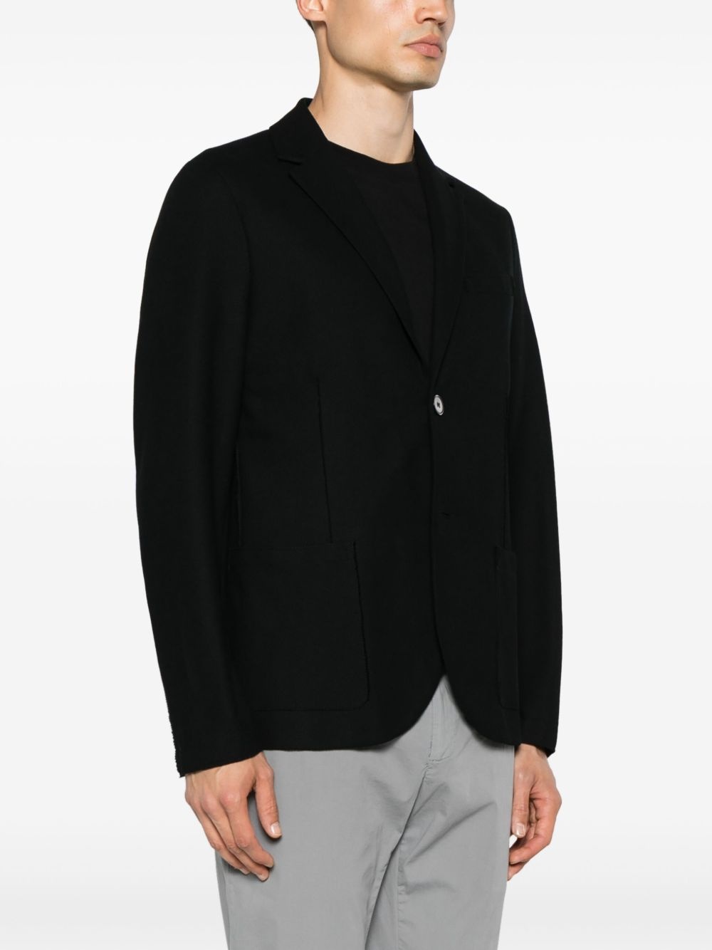 notched-lapels single-breasted blazer - 3