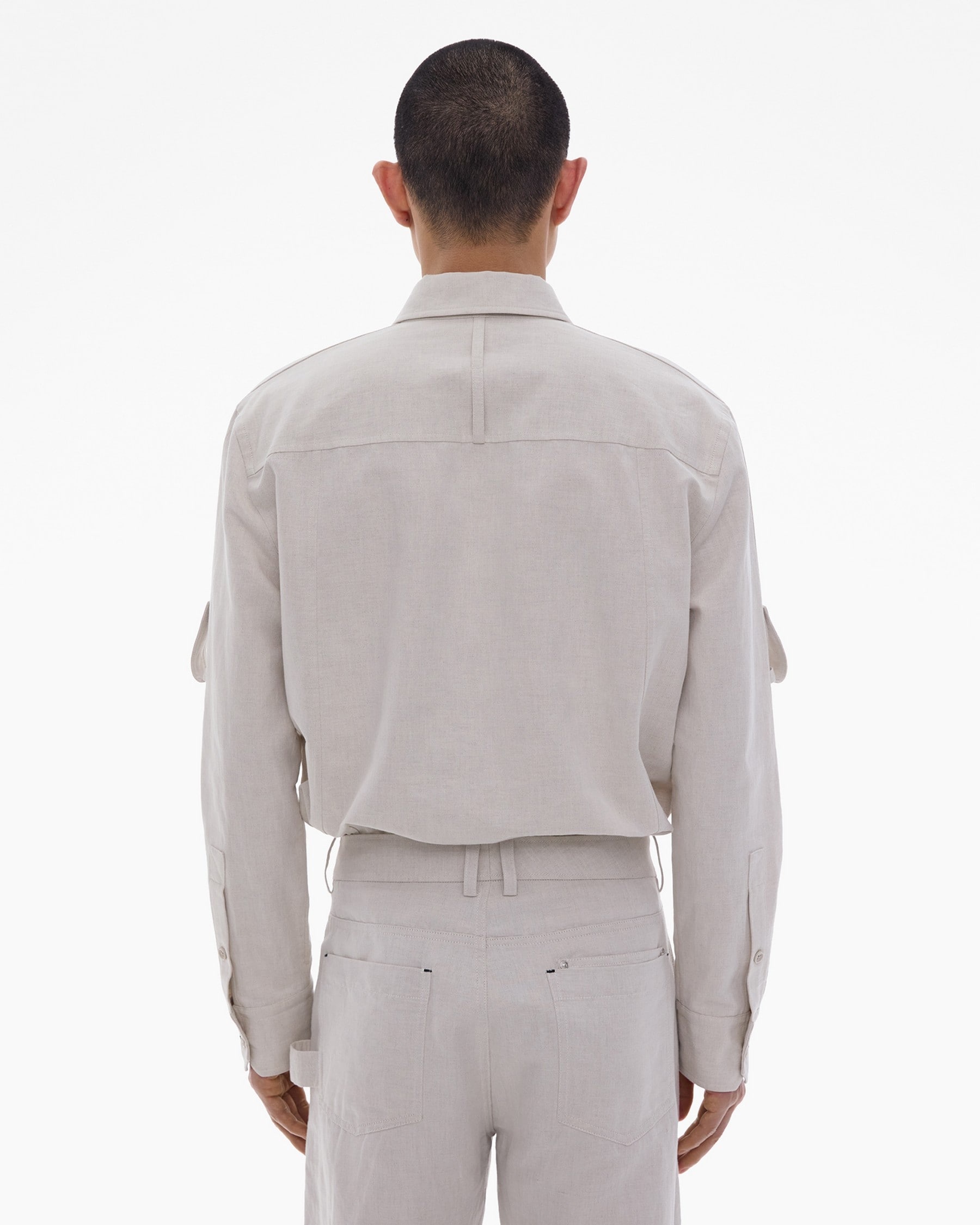 COTTON-LINEN CARGO SHIRT - 4