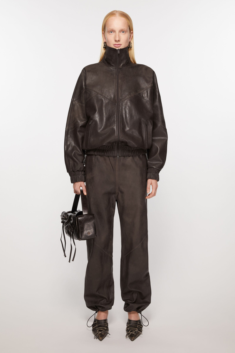 Acne Studios Leather casual trousers - Brown outlook