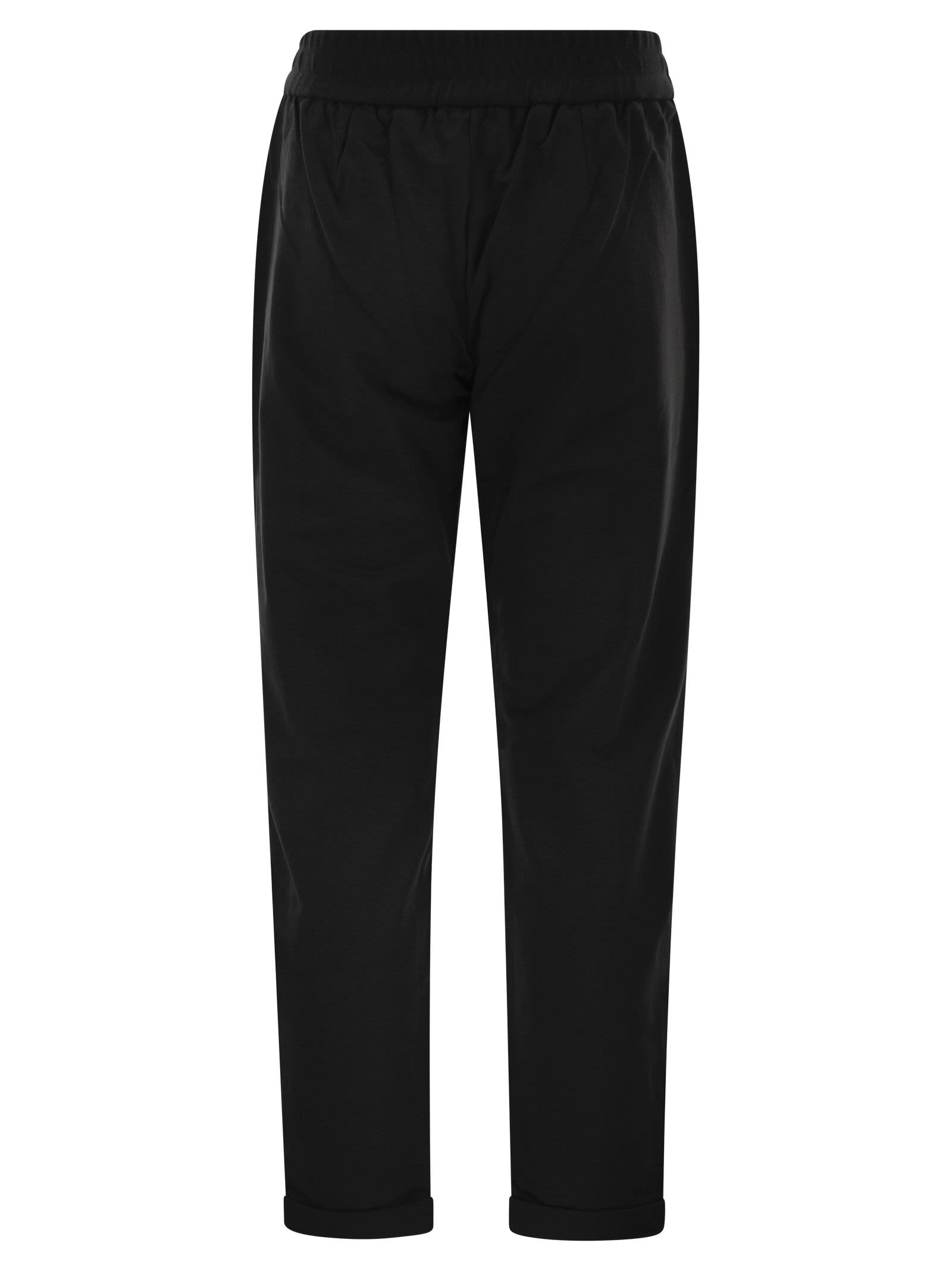 Brunello Cucinelli Women Track Trousers In Lightweight Stretch Cotton Fleece With Moniline - 2