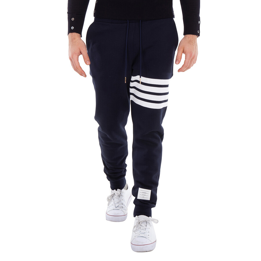 Thom Browne Navy 4-Bar Loopback Sweatpants - 3