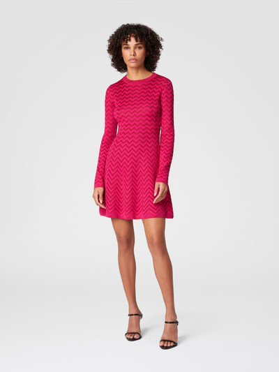 Missoni Tone-on-tone chevron long-sleeved mini-dress outlook