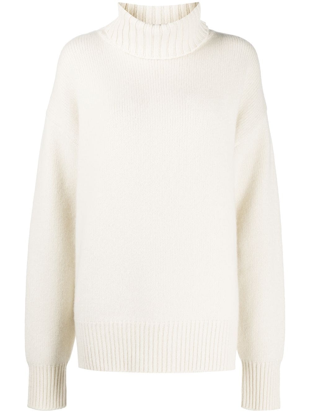 roll neck rib-trimmed jumper - 1