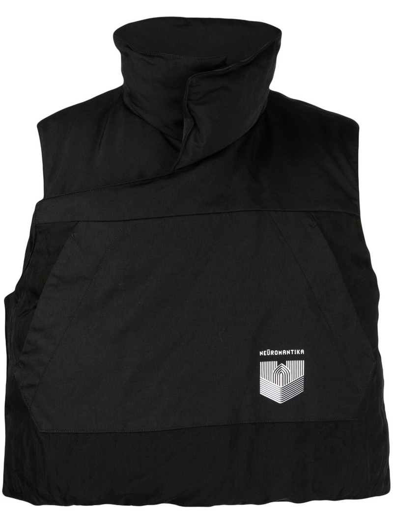 logo-print sleeveless padded gilet 1