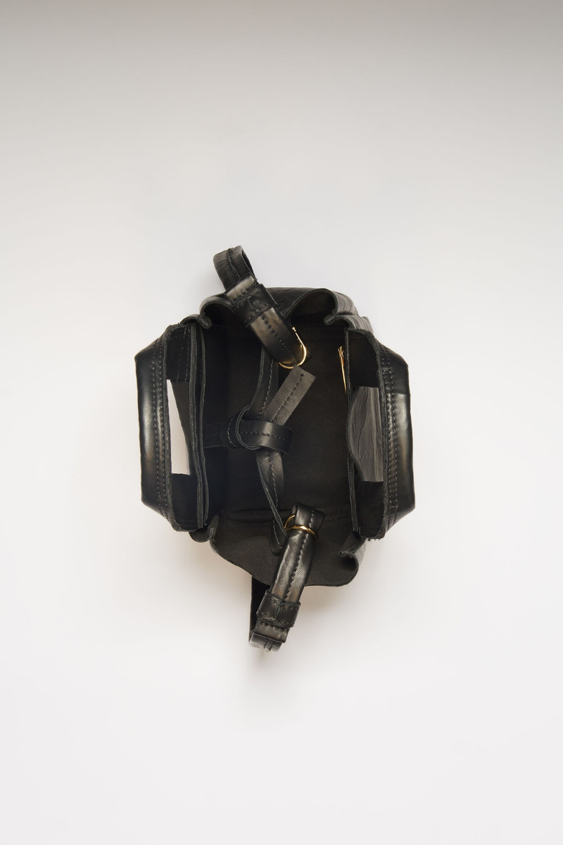 Mini leather tote bag black 3