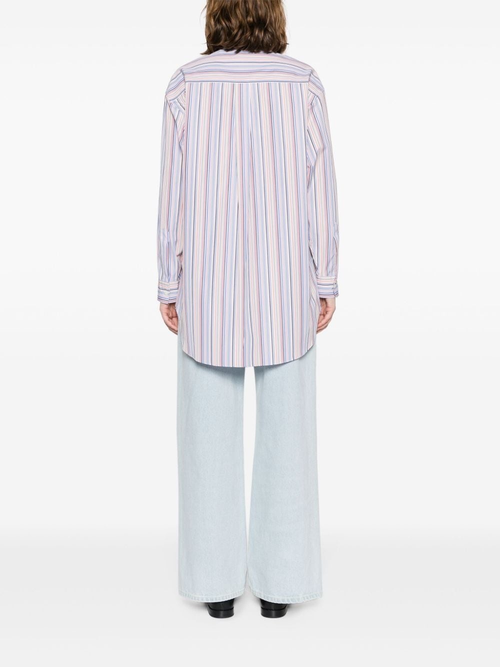 Pegaso-embroidered striped shirt - 4