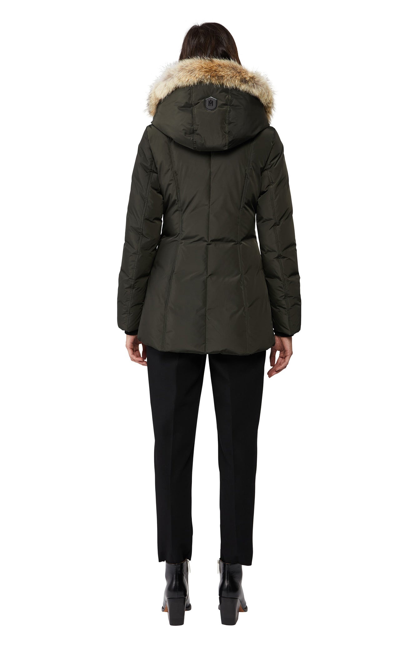 ADALI fitted winter down coat with hood and fur trim - 3