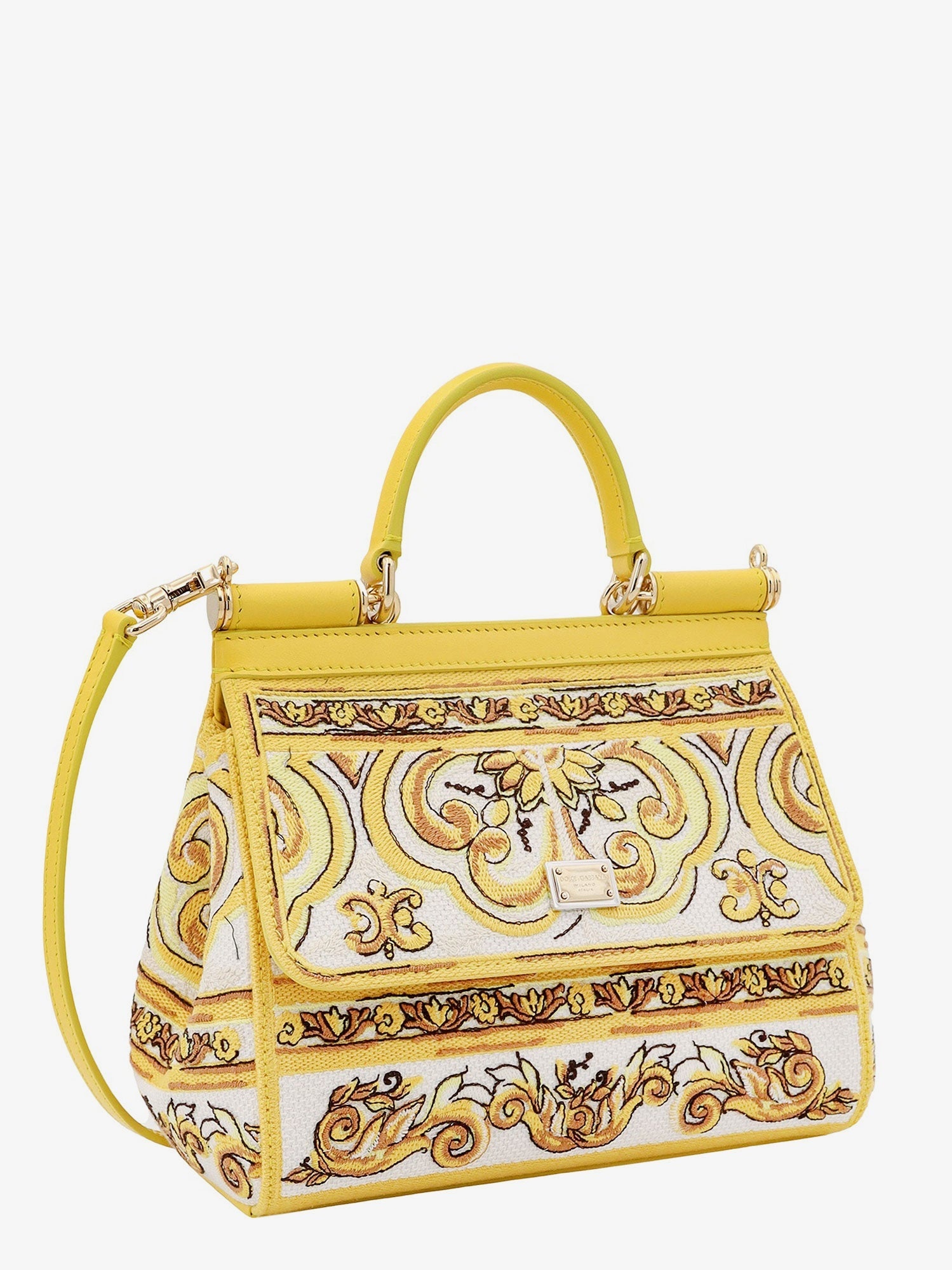 Dolce & Gabbana Woman Sicily Woman Yellow Handbags - 3