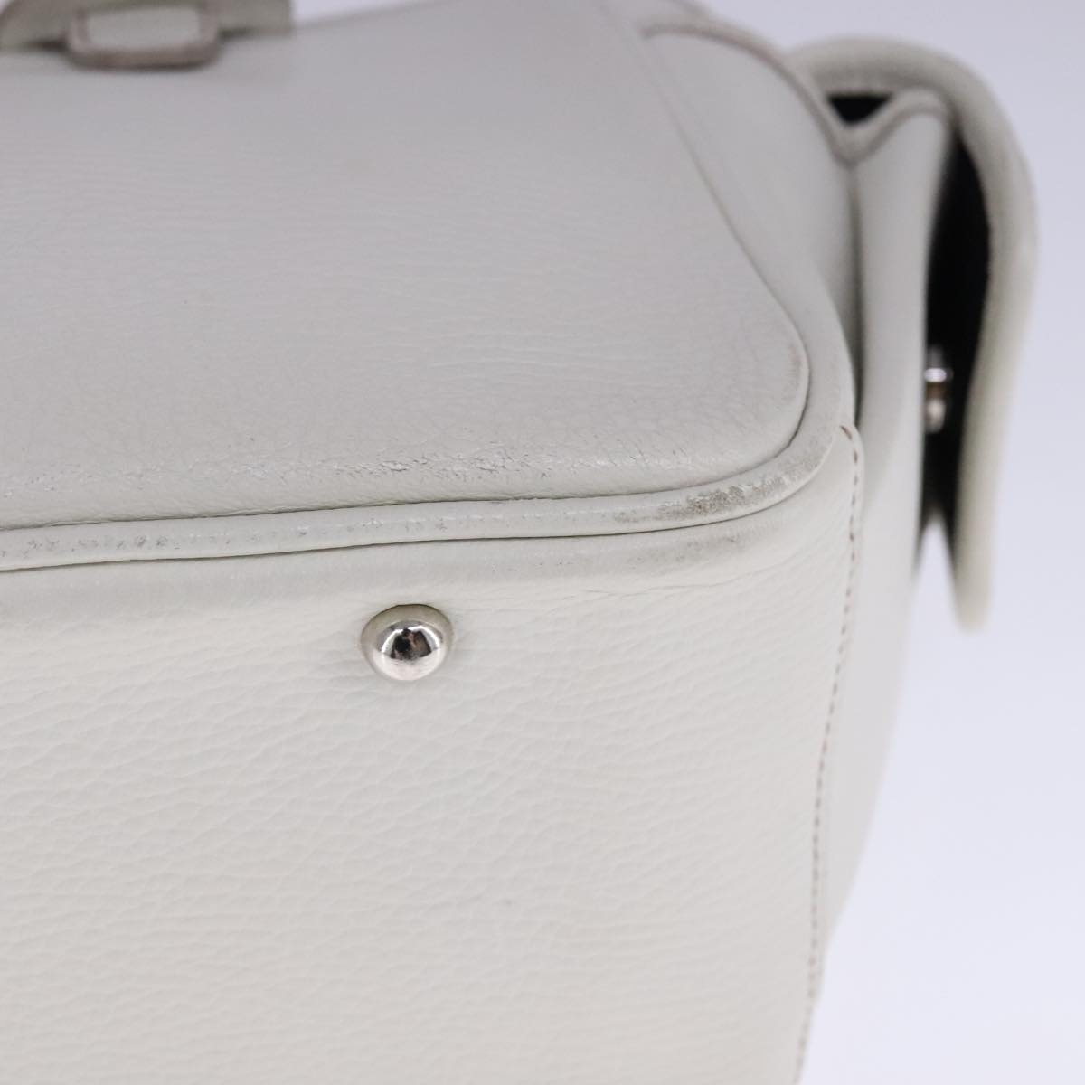 Burberry Hand Bag Leather White Silver - 16