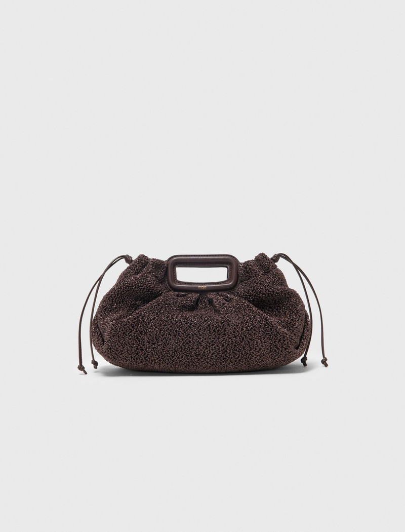 Mipli bouclé effect clutch bag 10