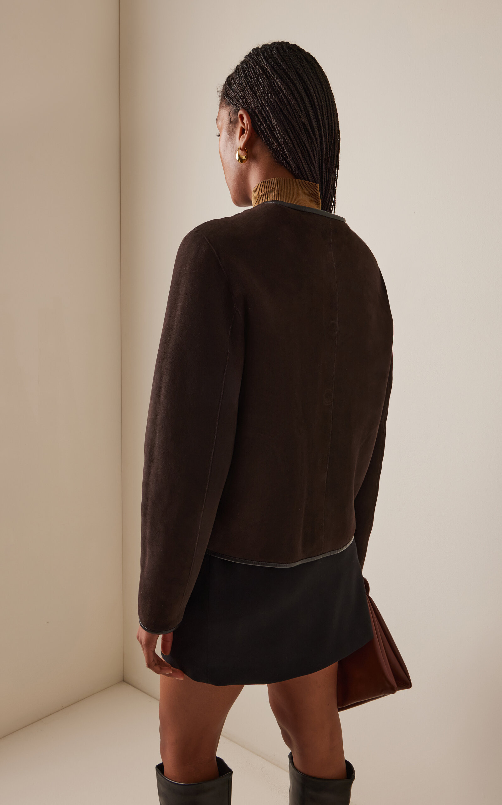 Gliss Reversible Shearling Bolero brown - 4