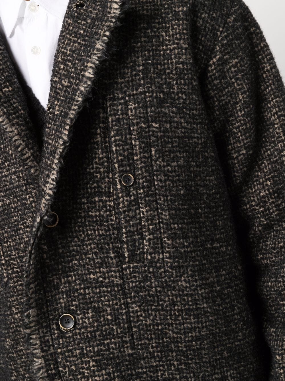 buttoned-up tweed jacket - 5