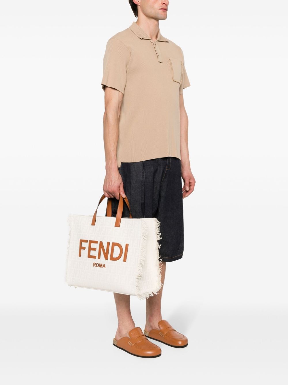 jacquard-logo canvas tote bag - 2