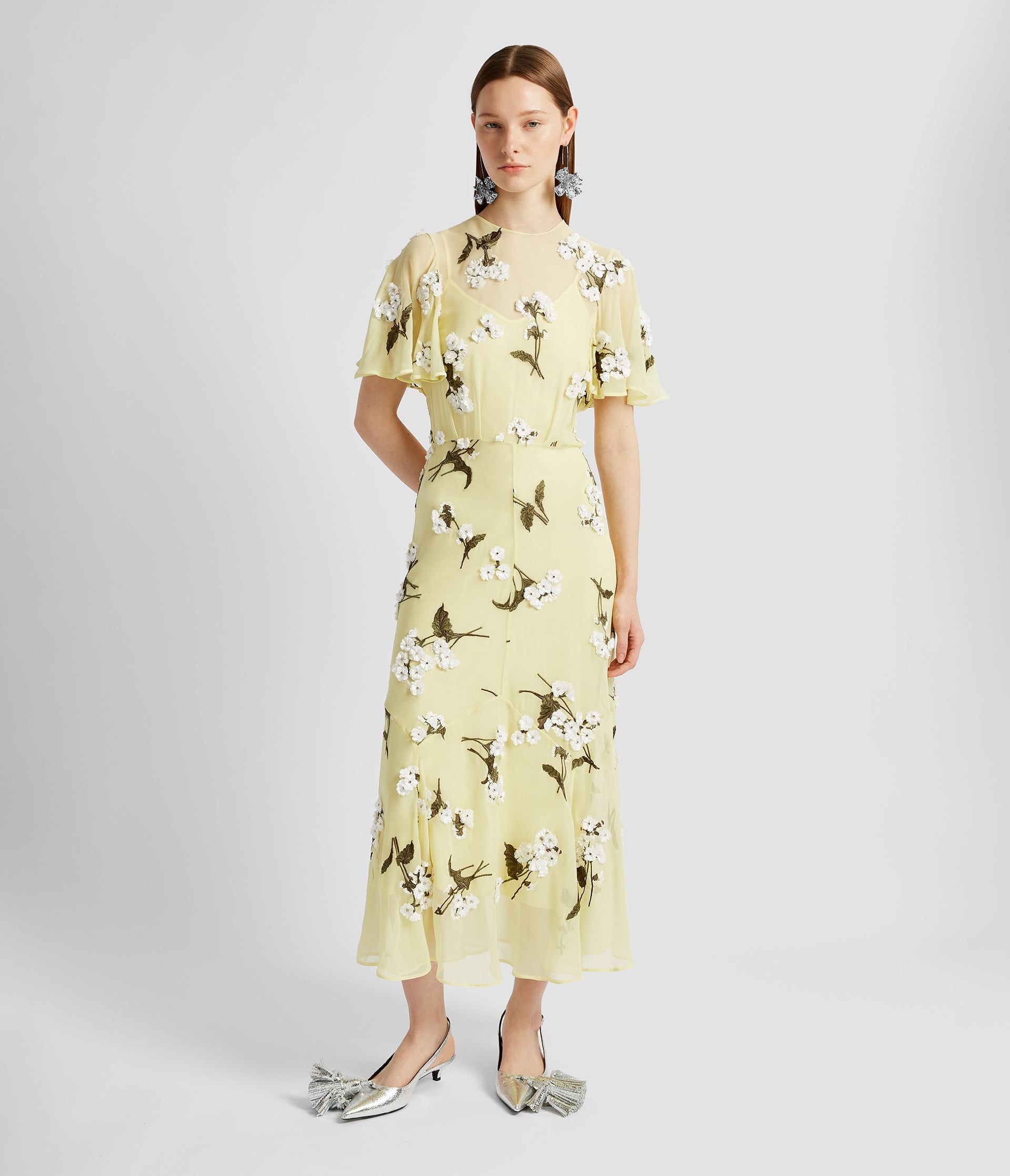 SHORT SLEEVE MIDI COCKTAIL DRESS - 4