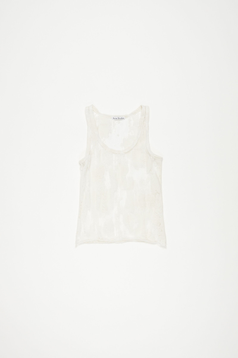 Jacquard tank top - Off white - 1