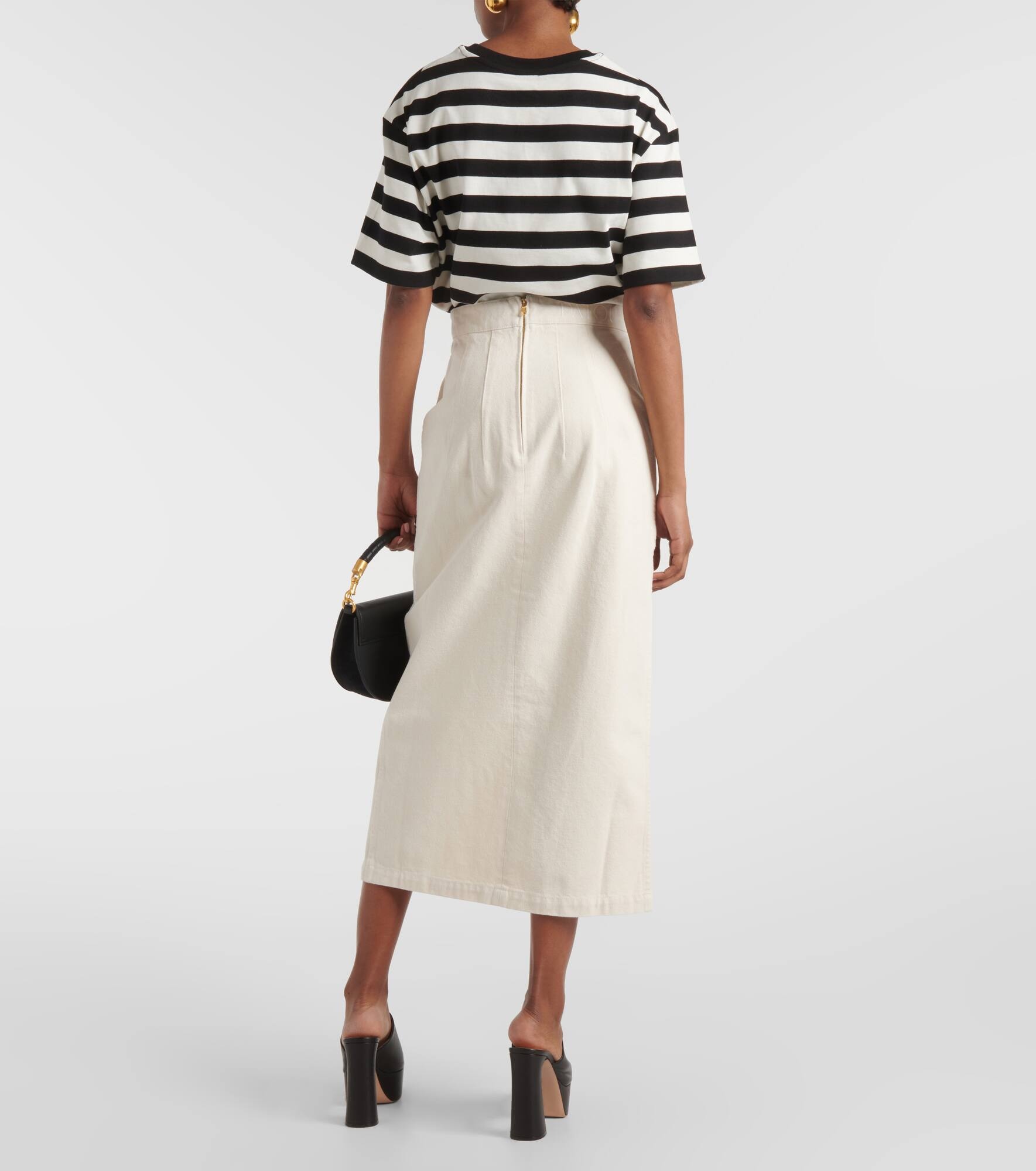 High-rise denim maxi skirt - 3
