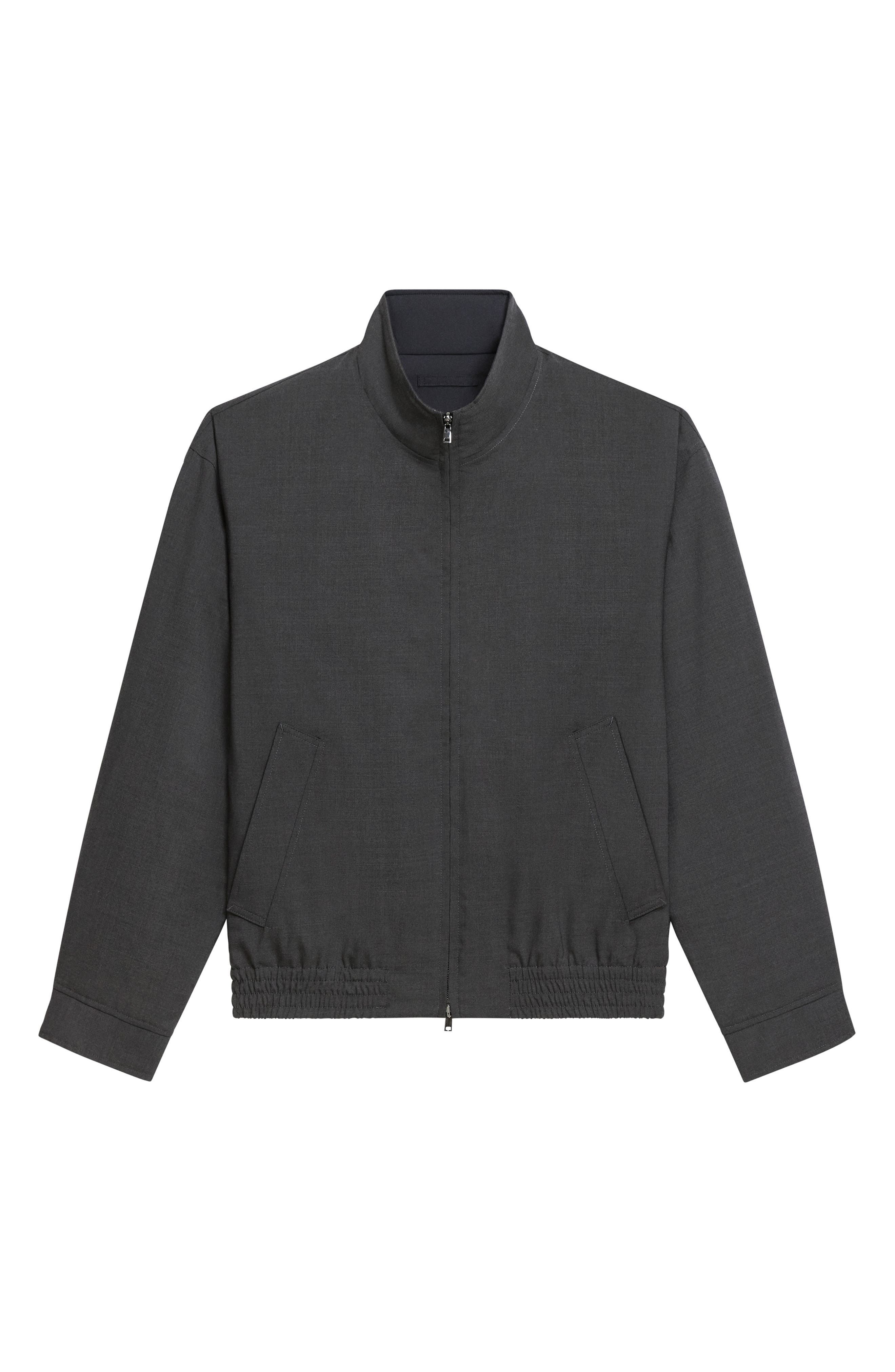 Theory Motion Wool Blend Reversible Jacket in Charcoal Melange at Nordstrom - 4